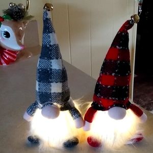 Sale !!! Set of Light Up Christmas Gnomes